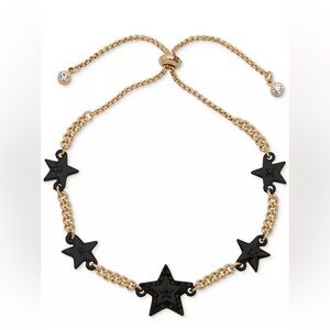 NWT! Karl Lagerfeld GoldTone Pave’ Crystal Slider Star Bracelet